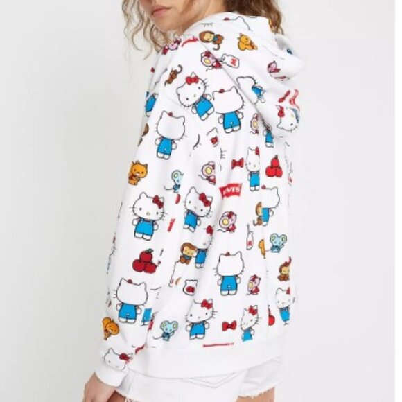 Levi's® X Hello Kitty Unbasic Hoodie Size S  White Limited Edition Collection - Picture 11 of 16